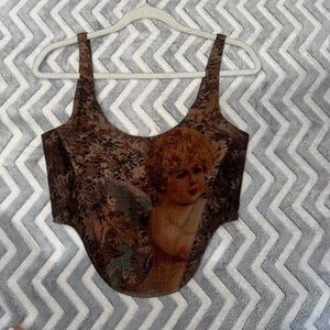 White fox Renaissance corset top